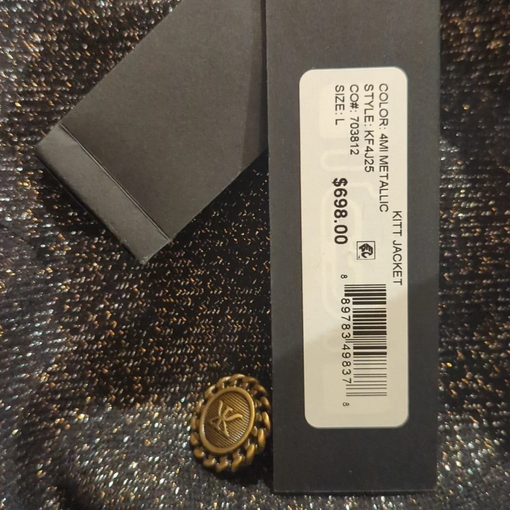 NWT L Kobi Halperin Metallic Blazer Jacket - Picture 8 of 8